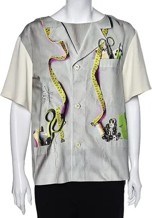 Moschino Cheap And Chic Multicolored Printed Crepe Blouse