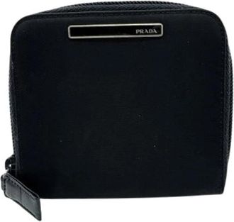Prada Pre-owned Bi-fold Portemonnee - Dames - Vintage Accessoires - Zwart - ONE Size - Nylon - Vintage