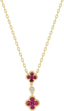 Bony Levy El Mar 18K 0.39 Ct. Tw. Diamond & 10 Ruby Pendant Necklace