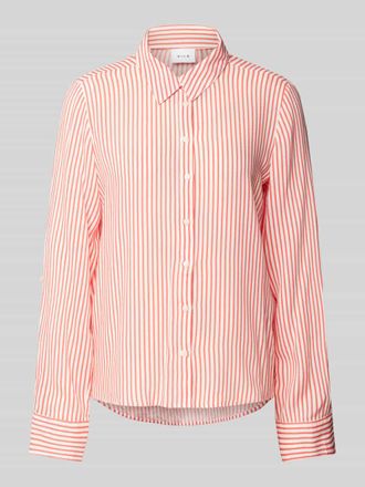 Vila Regular Fit Bluse mit durchgehender Knopfleiste Modell ROSA in Koralle, Größe 38