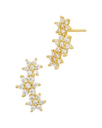 Savvy Cie Jewels 18K Plated Silver Cz Earrings
