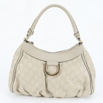 Gucci Beige Leather Handbag Shoulder Bag Tote Bag (Pre-Owned)