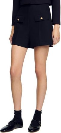Sandro High-waisted shorts in Black at Nordstrom, Size 42 Eu