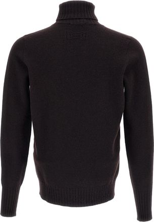 Drumohr Ribbed Turtleneck Sweater in Luxurious Jersey-Knit Wool