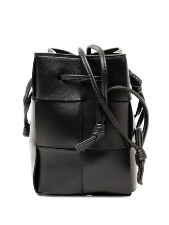 Bottega Veneta 2012-2025 Mini Nappa Maxi Intrecciato Cassette bucket bag - unisex - Nappa Leather - One Size - Black