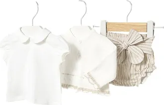 MAYORAL Shorts 3 Piece Set in Beige at Nordstrom, Size 12M