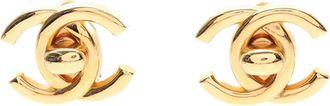 Chanel Orecchini a clip CC placcati in oro con dettaglio a girello 1997