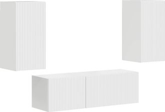 vidaXL Conjunto De Mueble Para Tv De Pared 4 Uds. Brillante Vidaxl