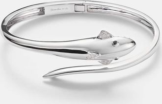 Yvonne L&eacute;on Yvonne L&eacute;on Pulsera Requin de oro blanco de 9 ct (375/1000) con diamantes