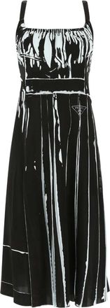 Prada Geprinte Stretch Viscose Jurk