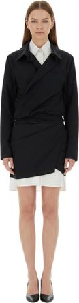 The Attico Black Notched Lapel Mini Dress