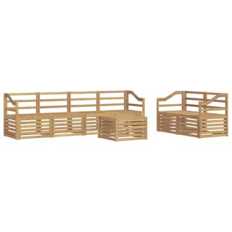 vidaXL Conjunto De Sof&aacute;s De Exterior 7 Pcs Blanco Vidaxl