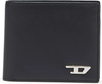 Diesel Bi-fold wallet in leather with coin pocket - Small Wallets - Man - Black