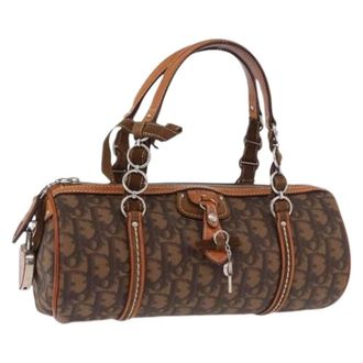 Dior Pre-owned Vintage Trotter Canvas Hand Bag - Dames - Pre-owned - Bruin - Maat: ONE Size Leer