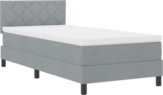 vidaXL Cama Tipo Box Spring Con Colch&oacute;n Gris Claro 100 X 200 Cm Tela Vidaxl