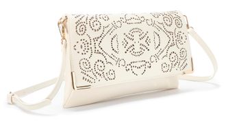 Vivance Umh&auml;ngetasche VIVANCE Clutch, Damen, Gr. B/H/T: 30cm x 19cm, beige (hellbeige), Lederimitat, unifarben, Taschen Umh&auml;ngetasche, Abendtasche, Minibag, H