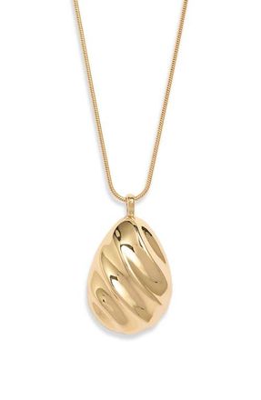 Nordstrom Fluted Adjustable Pendant Necklace in Gold at Nordstrom