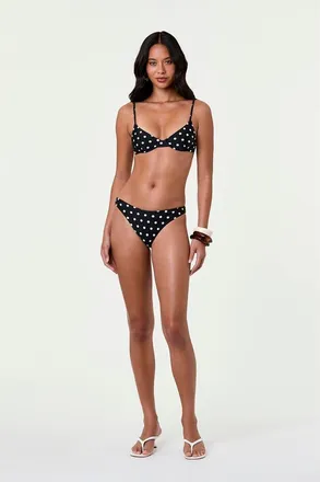 Nicholas Mira Bikini Bottom in Black/ivory Polka Dot at Nordstrom, Size X-Small