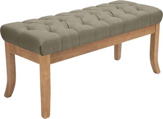 Clp Clp - Banco Recibidor Ramses En Tela & Madera Clara Gris Topo 100 Cm