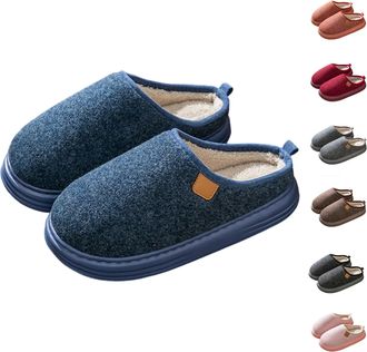 Generic Slippers Men Womens Slippers Cozy Couples for Outdoor Wear with Thick Foamy Soles Soft Ankle with Anti-Slip Faux Indoor Outdoor Comfort Boots Womens C