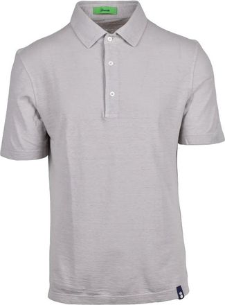 Drumohr Light Grey Cotton Linen Polo