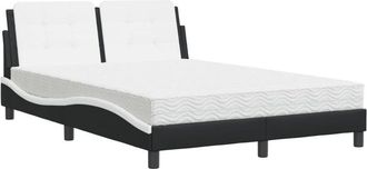 vidaXL Vidaxl - Cama Con Colch&oacute;n Cuero Sint&eacute;tico Negro Y Blanco 140x200 Cm
