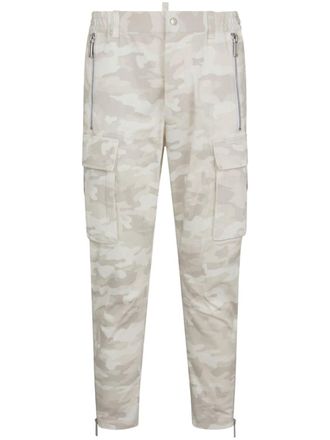 Dsquared2 tapered camouflage-print cargo trousers - men - Cotton/Cotton/Elastane - 52 - Neutrals