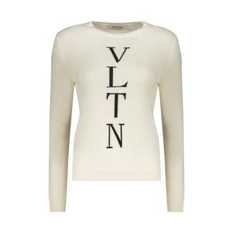 Valentino WomenS White Wool Blend Sweater, Size 44