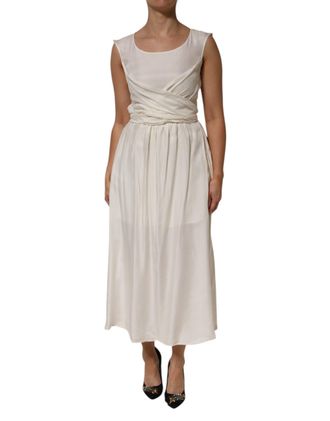 L'autre Chose Sleeveless Maxi Cupro Viscose Womens Dress (Pre-Owned)