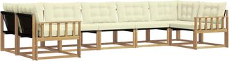 vidaXL Conjunto De Sof&aacute;s De Exterior 7 Uds. Blanco Y Crema Vidaxl