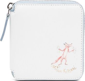 Maison Kitsun&eacute; zip-around wallet - men - Calf Leather - One Size - White