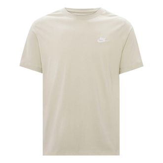 Nike Mens Nike Embroidered Logo Breathable Micro Mark Solid Color Short Sleeve Beige T-Shirt AR4999-206