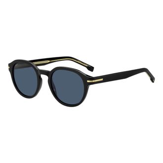 HUGO BOSS Hugo, Sunglasses, male, Black, Size: 50 MM Black/Blue Sunglasses 1721/S