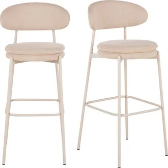 Maisons du monde Set de 2 sillas altas de bar beige, 78 cm