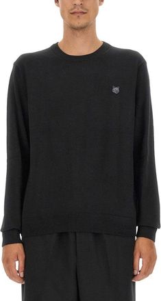 Maison Kitsuné Fox Patch Jersey With Classic Crew Neckline
