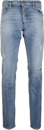 Dsquared2 Heren Knoop Jeans met Distressed Details - Heren - Slim Fit Jeans - Blauw - M - Katoen - Jeans