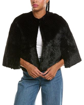 Stella + Lorenzo Faux Fur Short Cape Jacket