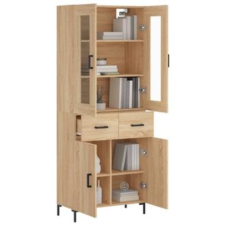 Berkfield Home Highboard Sonoma Oak 69.5x34x180 cm Engineered Wood in Brown