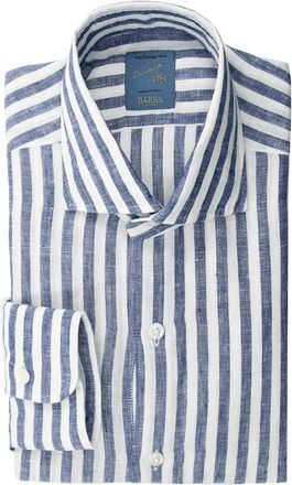 Barba Casual Shirts - Heren - Casual Overhemden - Blauw - S - Linnen - Overhemden