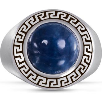 LuvMyJewelry Blue Apatite Sterling Silver Men Signet Ring at Nordstrom, Size 9