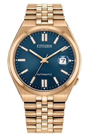 Citizen TSUYOSA 60 Rose Gold Tone Automatic Bracelet Watch, 40mm in Rose Gold-Tone at Nordstrom