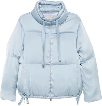 Herno Blue Shiny Finish Boxy Down Jacket
