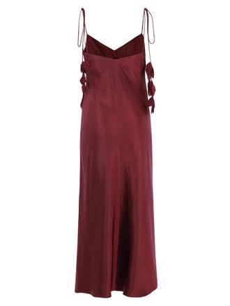 Self Portrait Floral Polyester Dress - Burgundy