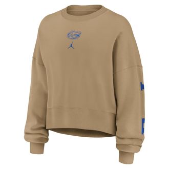 Nike Jordan Womens Florida Phoenix 2-Hit Jordan Brand College Pullover Crew in Brown | 0JD72FEUFN-ZEE