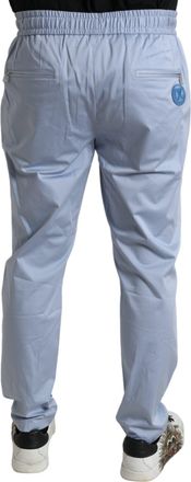 Dolce & Gabbana Mens Cotton Stretch Joggers Blue Elastane