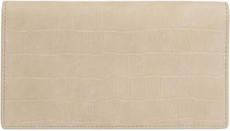Vince Continental Croc Embossed Nubuck Leather Wallet in Marzipan at Nordstrom
