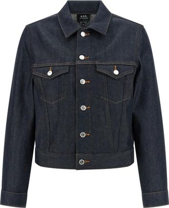 A.P.C. A.p.c., Dames, Jassen, Blauw, Maat: XS Denim