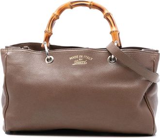 Gucci Pre-owned Gucci Medium Calfskin Bamboo Shopper Satchel Ladies 323660 520981
