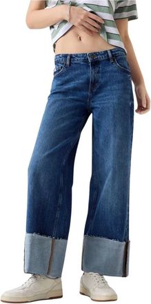 Guess Jeans, Dames, Blauw, W28, Wide Leg Cuffed