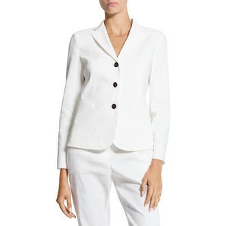 Theory Shrunken Three Button Blazer in White - 100 at Nordstrom, Size 14